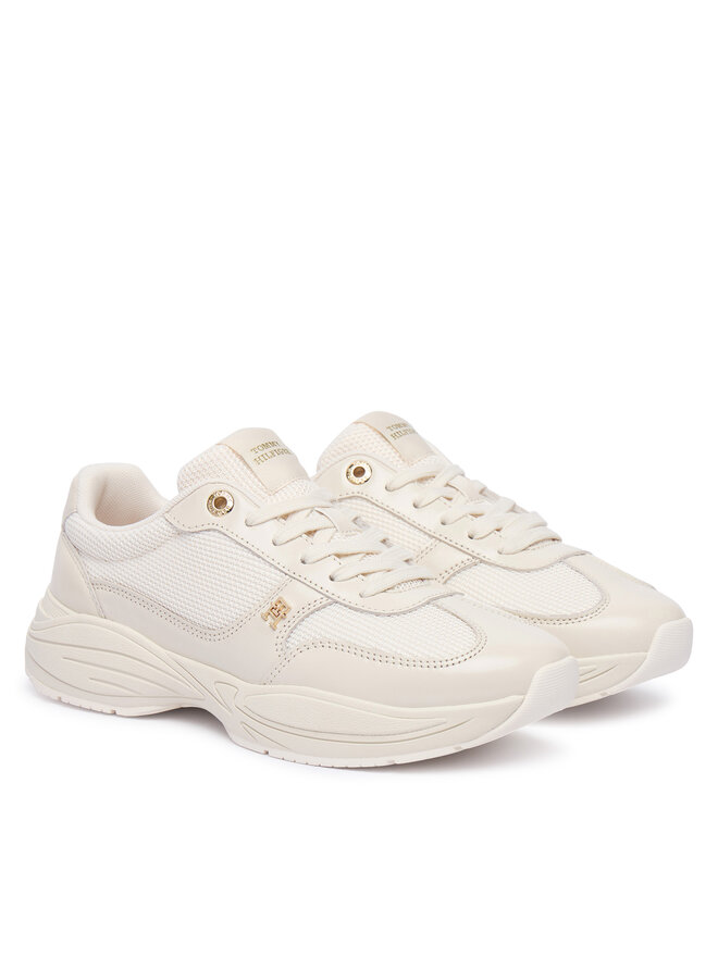 Tommy Hilfiger Sneakers Tommy Hilfiger Modern Runner Shiny Leather FW0FW09413 Beige