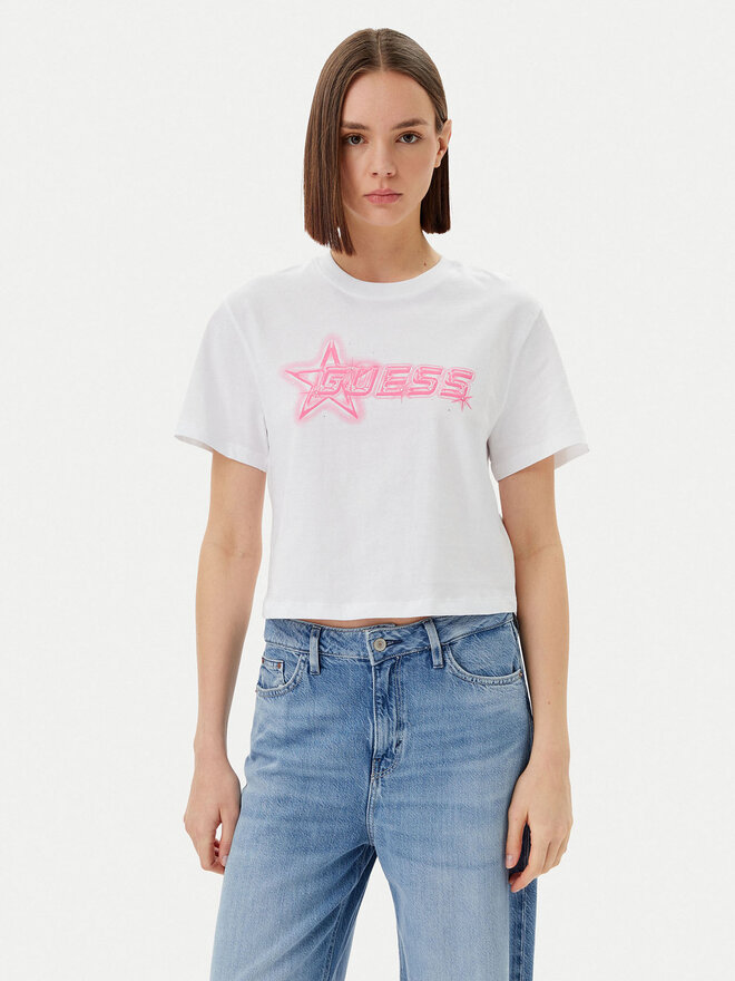 Guess Guess Camiseta V5GI12 K9RM1 Blanco Boxy Fit