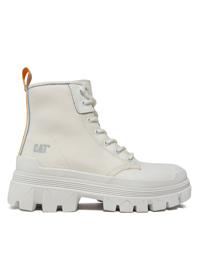 White caterpillar boots top