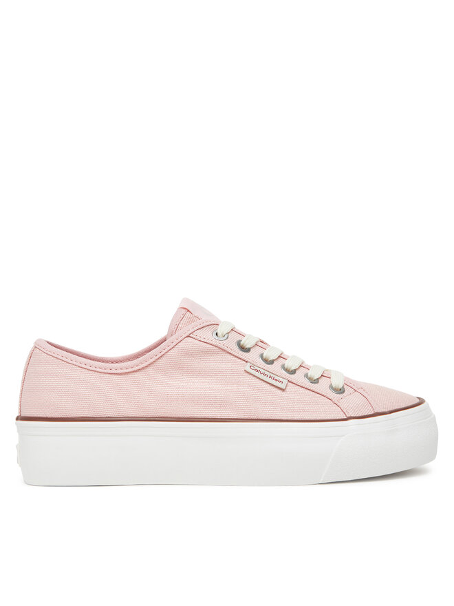Calvin Klein Jeans Tenis superge Calvin Klein Jeans Vulc Flatform Ctn Logo Tag YW0YW01838 Roza