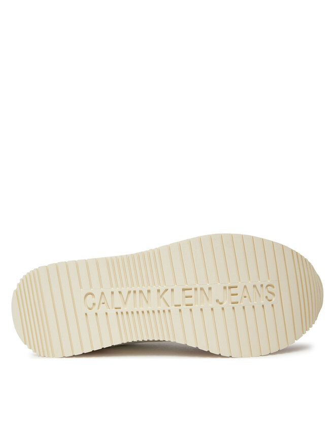 Calvin Klein Jeans Сникърси Calvin Klein Jeans Runner Low Lace Mix Ml Btw YW0YW01436 Бял