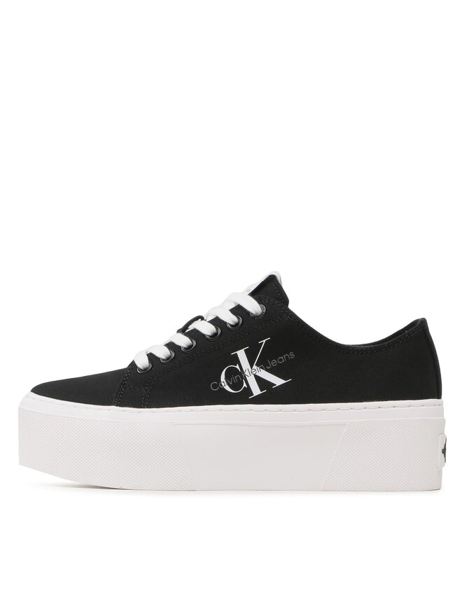 Calvin Klein Jeans Tenisice Calvin Klein Jeans Flatform+ Cupsole Low Txt YW0YW01033 Crna
