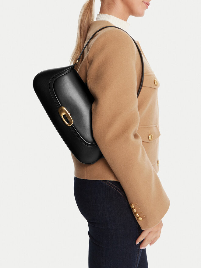 Calvin Klein Handtasche Calvin Klein Hardware Flap Shoulder Bag LV04F3146G Schwarz