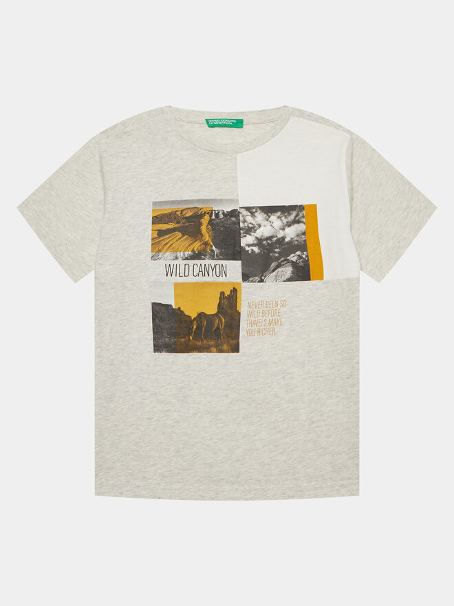 United Colors Of Benetton United Colors Of Benetton Футболка 3I1XC10HN Сірий Oversize
