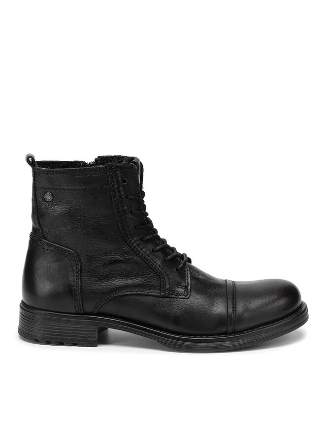 Jack&Jones Čižmy Jack&Jones Russel Leather 12155999 Čierna