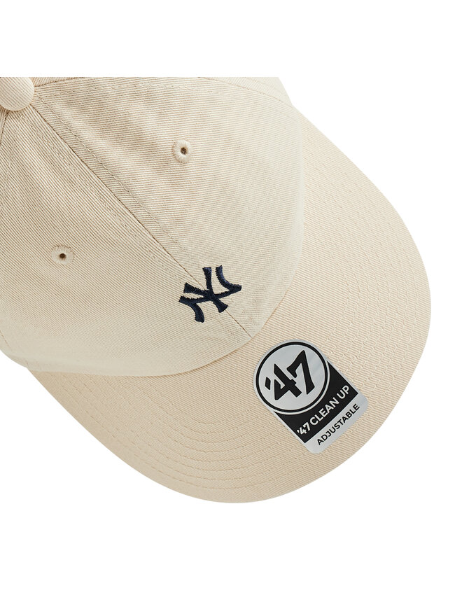 47 Brand Kšiltovka 47 Brand New York Yankees MLB Base Runner Clean Up B-BSRNR17GWS-NT Béžová