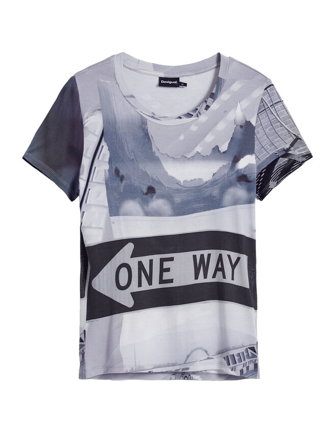 Desigual Desigual T-Shirt Potomac 25SWTKA0 Grau Slim Fit
