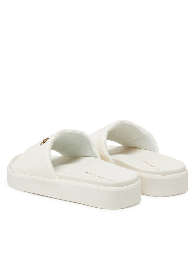 Tommy Hilfiger Klapki Tommy Hilfiger Platform Monogram Poolslide FW0FW08526 Biały
