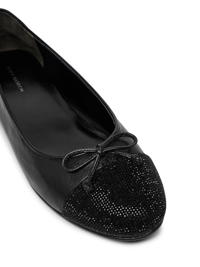 Tory Burch Baleriny Tory Burch Cap-Toe Pave Ballet 166214 Czarny