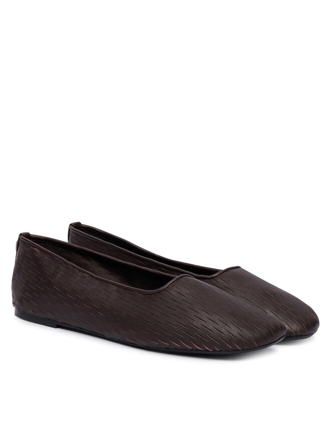 Calvin Klein Ballerinas Calvin Klein Oblique Ballerina Cut Lth HW0HW03033 Dunkelrot