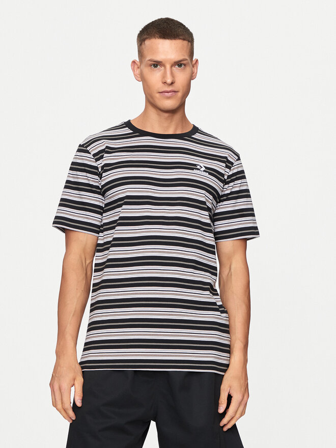 Converse Converse Marškinėliai M Loose Fit Striped Tee 10027159-A01 Juoda Loose Fit