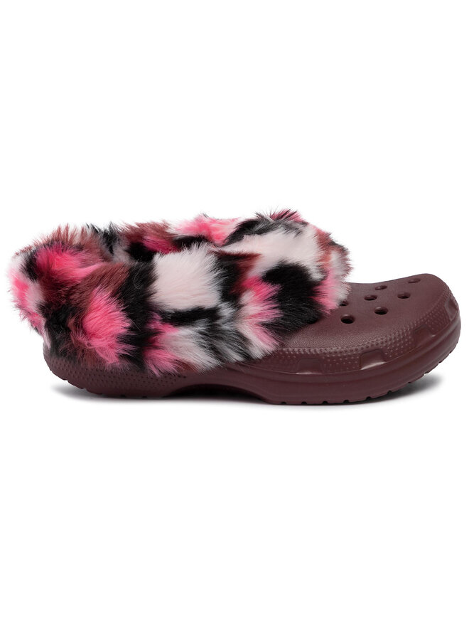 Crocs Naminės šlepetės Crocs Classic Mammoth So Luxe Clog 205841 Vyšninė