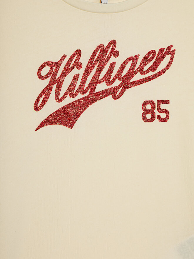 Tommy Hilfiger Tommy Hilfiger T-shirt Hilfiger Script Tee S/S KG0KG07718 Écru Regular Fit