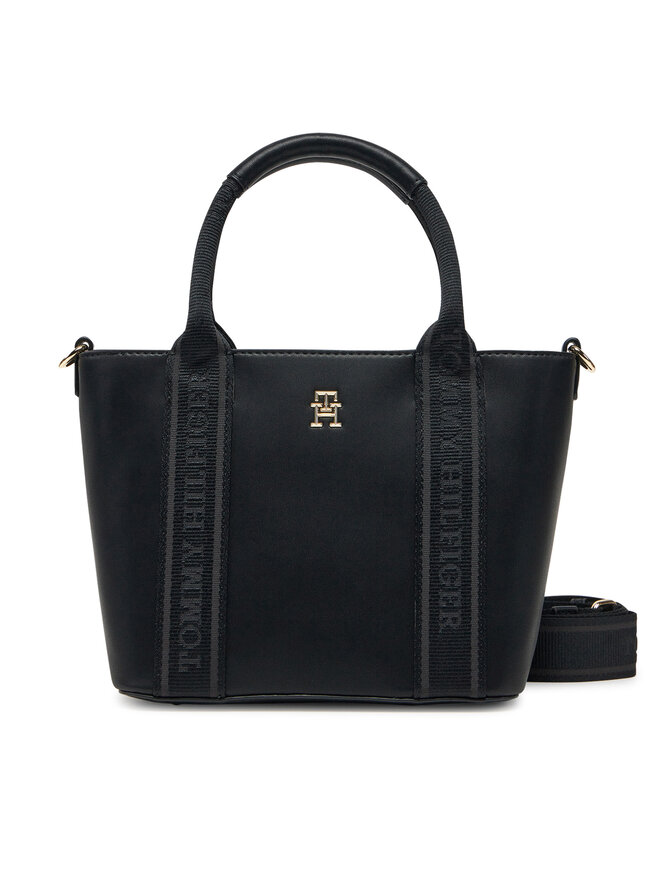 Tommy Hilfiger Сумка Tommy Hilfiger Th Logotape Mini Tote AW0AW17201 Чорний