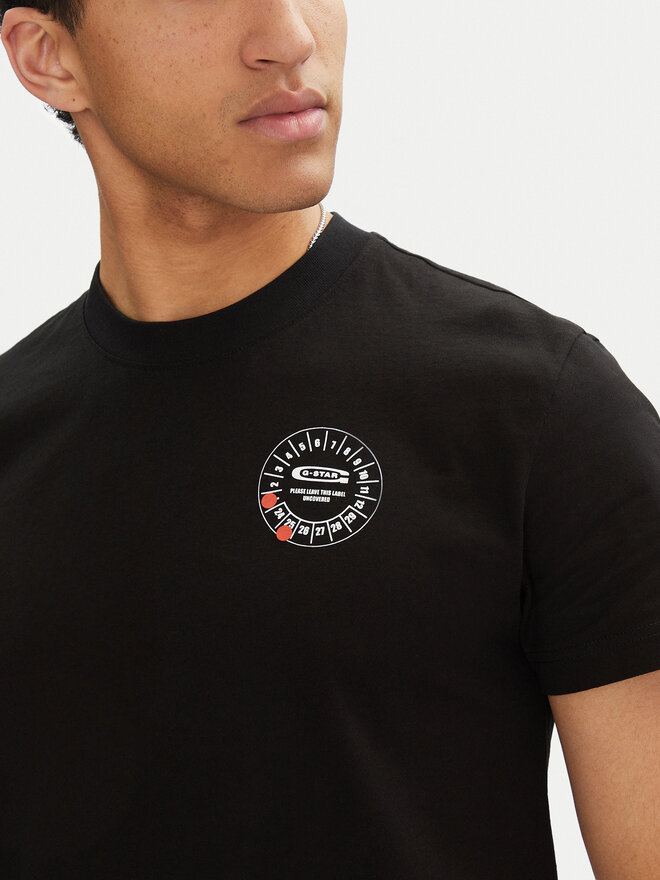 G-Star Raw G-Star Raw Marškinėliai Gauge D25972-C336 6484 Juoda Regular Fit