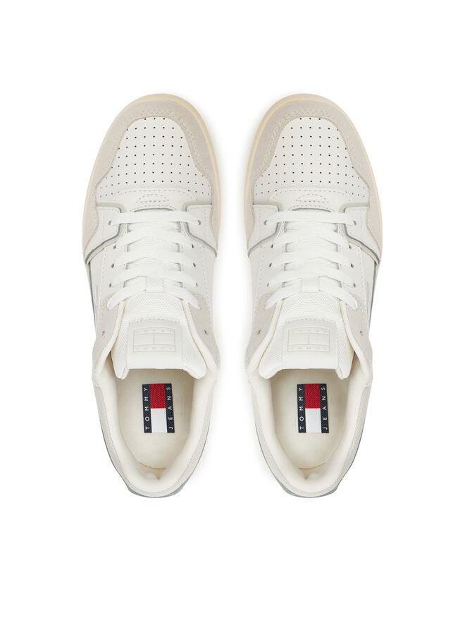 Tommy Jeans Snīkeri Tommy Jeans Tjw Retro Basket Sneaker EN0EN02818 Écru