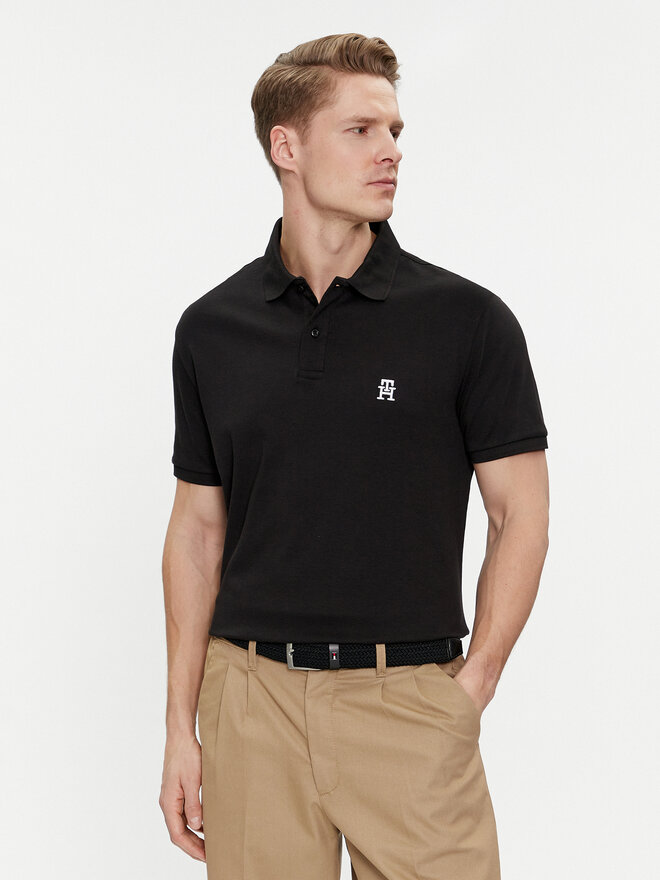 Tommy Hilfiger Tommy Hilfiger Поло Interlock MW0MW34783 Чорний Regular Fit