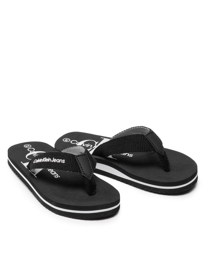 Calvin Klein Jeans Infradito Calvin Klein Jeans Logo Print Flip Flop V3B8-80155-0058 M Nero