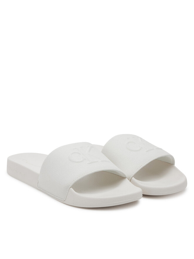 Calvin Klein Jeans Pantoletten Calvin Klein Jeans Slide Hf Mono Cv YM0YM01282 Weiß