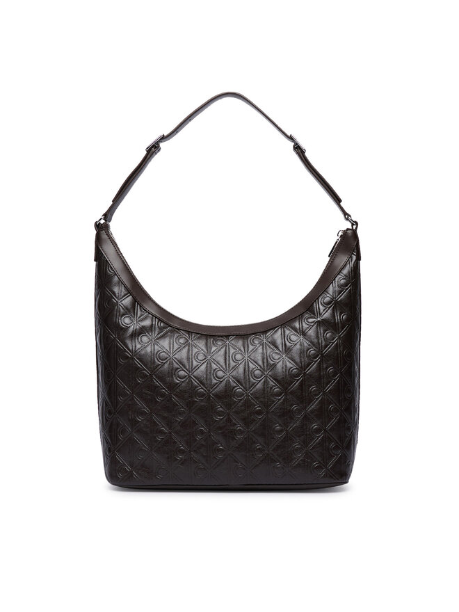 Calvin Klein Handtasche Calvin Klein Emblem Aop Debossed Medium Shbag LV04F3875G Braun