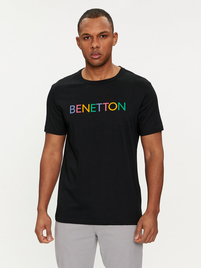 United Colors Of Benetton United Colors Of Benetton Marškinėliai 3I1XU100A Juoda Regular Fit
