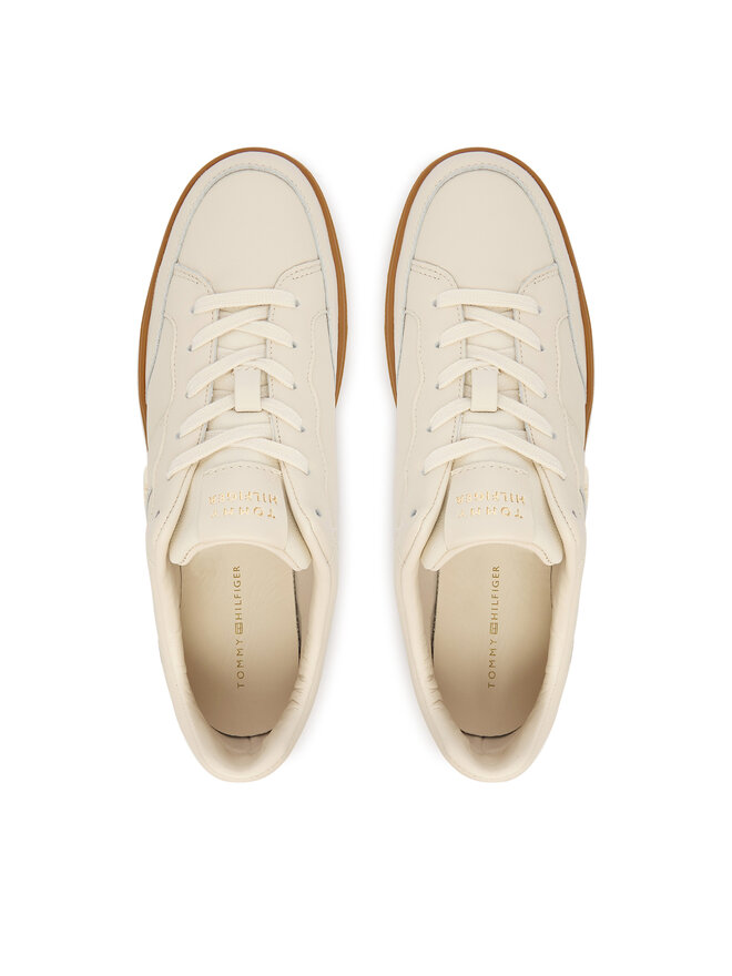 Tommy Hilfiger Tenisice Tommy Hilfiger Th Heritage Court Sneaker Ltr FW0FW09028 Écru