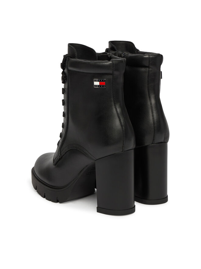 Tommy Jeans Stiefeletten Tommy Jeans Tjw Lace Up High Heel Boots EN0EN03109 Schwarz