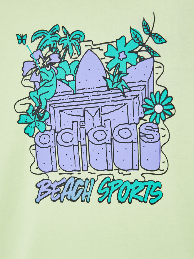 adidas adidas Marškinėliai Graphic Stoked Beach HF7434 Geltona Regular Fit
