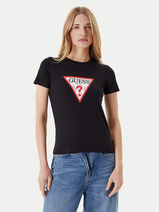 Guess Jeans Guess Jeans T-Shirt W4YI04 J1314 Μαύρο Slim Fit
