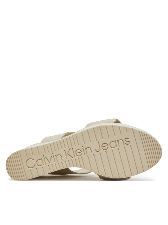 Calvin Klein Jeans Sandały Calvin Klein Jeans Wedge Sandal Webbing In YW0YW01790 Szary