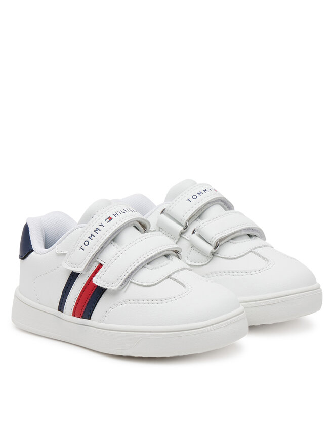 Tommy Hilfiger Αθλητικά Tommy Hilfiger Stripes Low Cut Velcro Sneaker T1X9-33839-1355 M Λευκό