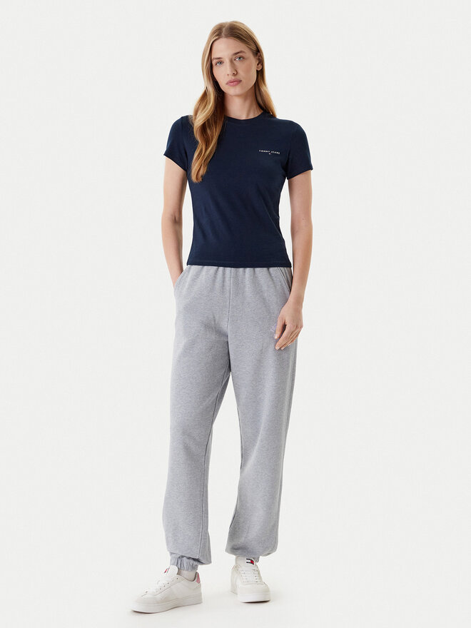 Tommy Jeans Tommy Jeans Marškinėliai Linear DW0DW21164 Tamsiai mėlyna Slim Fit