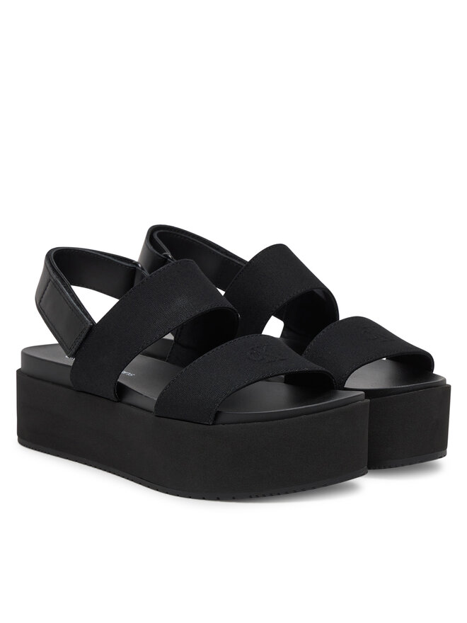 Calvin Klein Jeans Sandały Calvin Klein Jeans Flatform Sandal Sling In YW0YW01788 Czarny