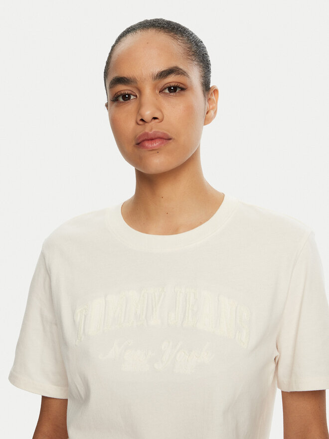 Tommy Jeans Tommy Jeans Marškinėliai Varsity DW0DW19444 Balta Relaxed Fit