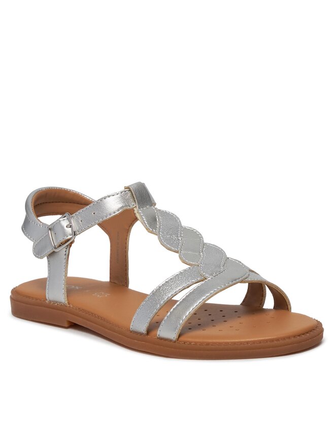 Geox Sandale Geox J Sandal Karly Girl J4535H 0NFQD C1007 D Srebrna