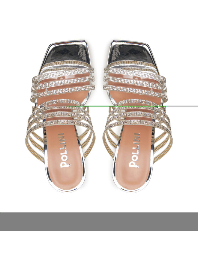 Pollini Klapki Pollini SA28219C0ITY199A Srebrny