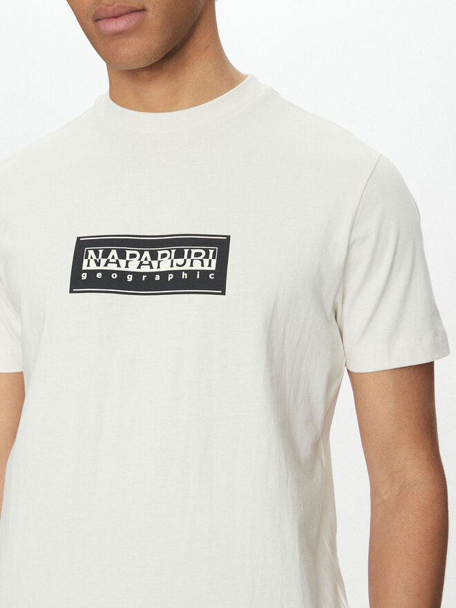 Napapijri Napapijri Camiseta S-box Logo NP0A4I3L Écru Regular Fit