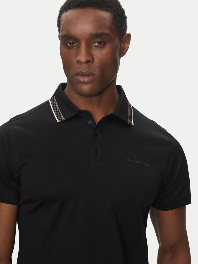 KARL LAGERFELD KARL LAGERFELD Pólóing 745002 552200 Fekete Slim Fit
