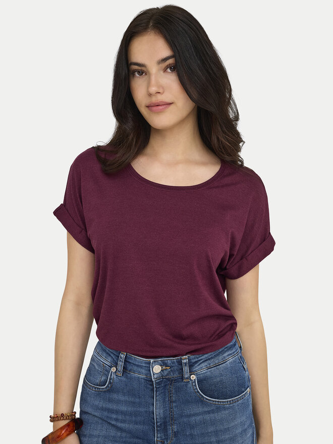 ONLY ONLY Camiseta Moster 15106662 Guinda/burdeos Regular Fit