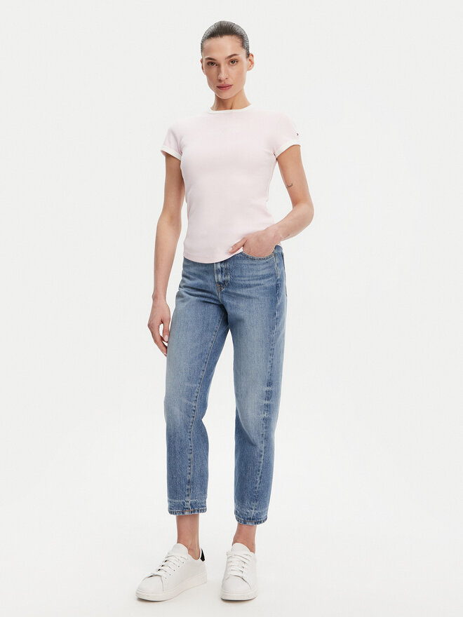 Tommy Hilfiger Tommy Hilfiger Póló WW0WW44581 Rózsaszín Slim Fit