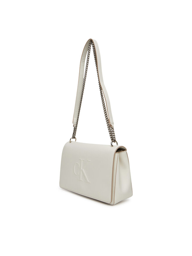 Calvin Klein Jeans Handtasche Calvin Klein Jeans Sculpted Ew Flap Conv Chain LV04K3035G Weiß