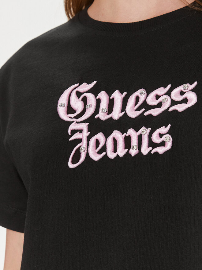 Guess Guess T-Shirt Gothic W4RI49 K6XN4 Μαύρο Regular Fit