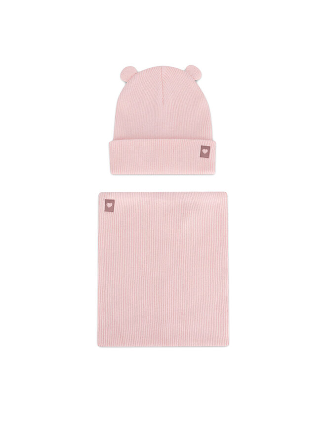 Nelli Blu Комплект шапка и шал тип комин Nelli Blu 7KF-001-AW24 Розов