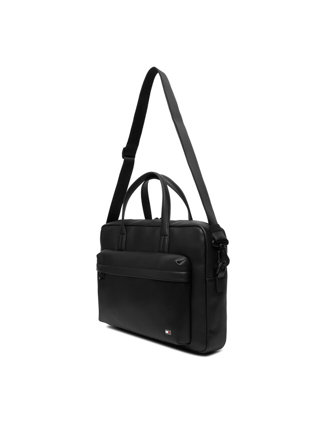 Tommy Hilfiger Nešiojamo kompiuterio krepšys Tommy Hilfiger Th Flag Computer Bag AM0AM13989 Juoda