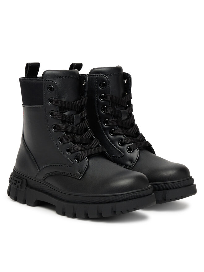 Tommy Hilfiger Bakancs Tommy Hilfiger Lace-Up Bootie T3A5-34046-1695 S Fekete