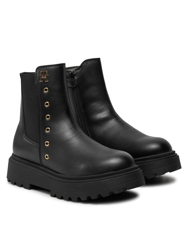 Tommy Hilfiger Stiefeletten Tommy Hilfiger Chelsea T3A5-33578-1351 S Schwarz