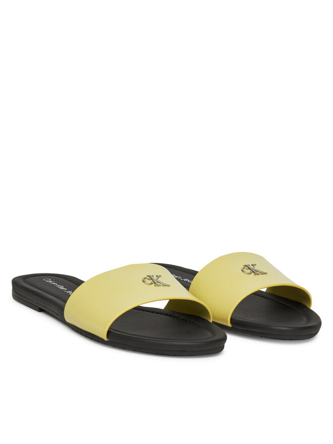 Calvin Klein Jeans Klapki Calvin Klein Jeans Flat Sandal Slide Mg YW0YW01697 Zielony