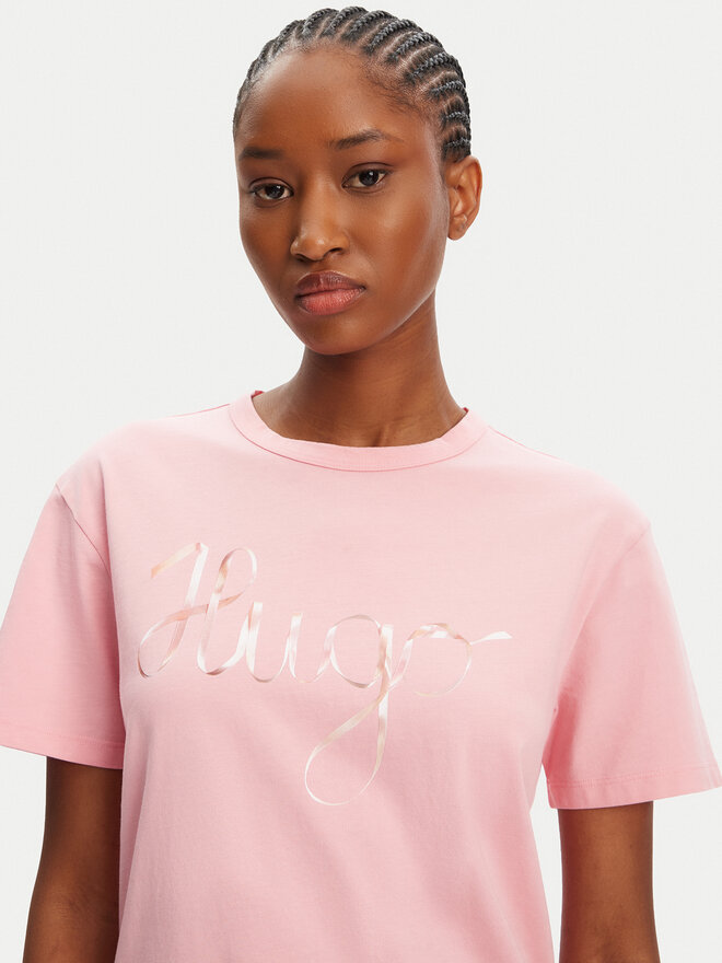 HUGO HUGO Camiseta Damacia_5 50544868 Rosa Regular Fit