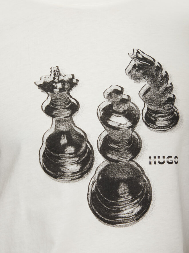 HUGO HUGO Camiseta Dischach 50532918 Écru Regular Fit