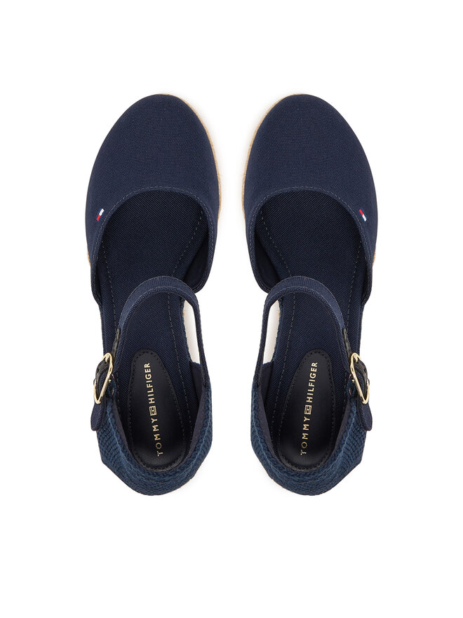 Tommy Hilfiger Espadrilles Tommy Hilfiger Mid Wedge Espad Closed Toe FW0FW09233 Dunkelblau